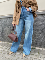 Jeans palazzo sabbiato 25206