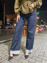 Jeans palazzo ampio con risvolto 3928