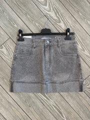 Mini gonna di jeans con brillantini 8956