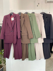 Tailleur Grace con pantalone palazzo e blazer oversize 11088