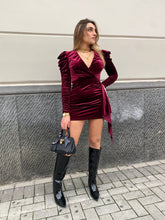 Abito in ciniglia con drappeggi 14397