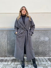 Cappotto lungo gessato 6576