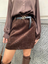 Gonna velluto lisci con paillettes 8009