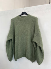 Pull girocollo manica a sbuffo 2412