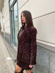 Blazer un bottone in paillettes 2991