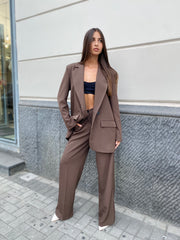 Tailleur Grace con pantalone palazzo e blazer oversize 11088