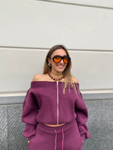 Felpa scollo a barca con zip 97101