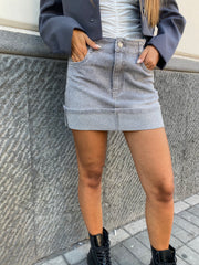 Mini gonna di jeans con brillantini 8956