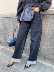 Jeans baggy con piegone 3928