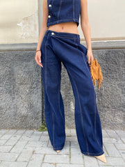 Jeans baggy chiusura a fascia 128