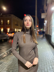 Abito di maglia a costine elasticizzato 2019