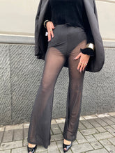 Pantalone palazzo velato con brillantini 15870