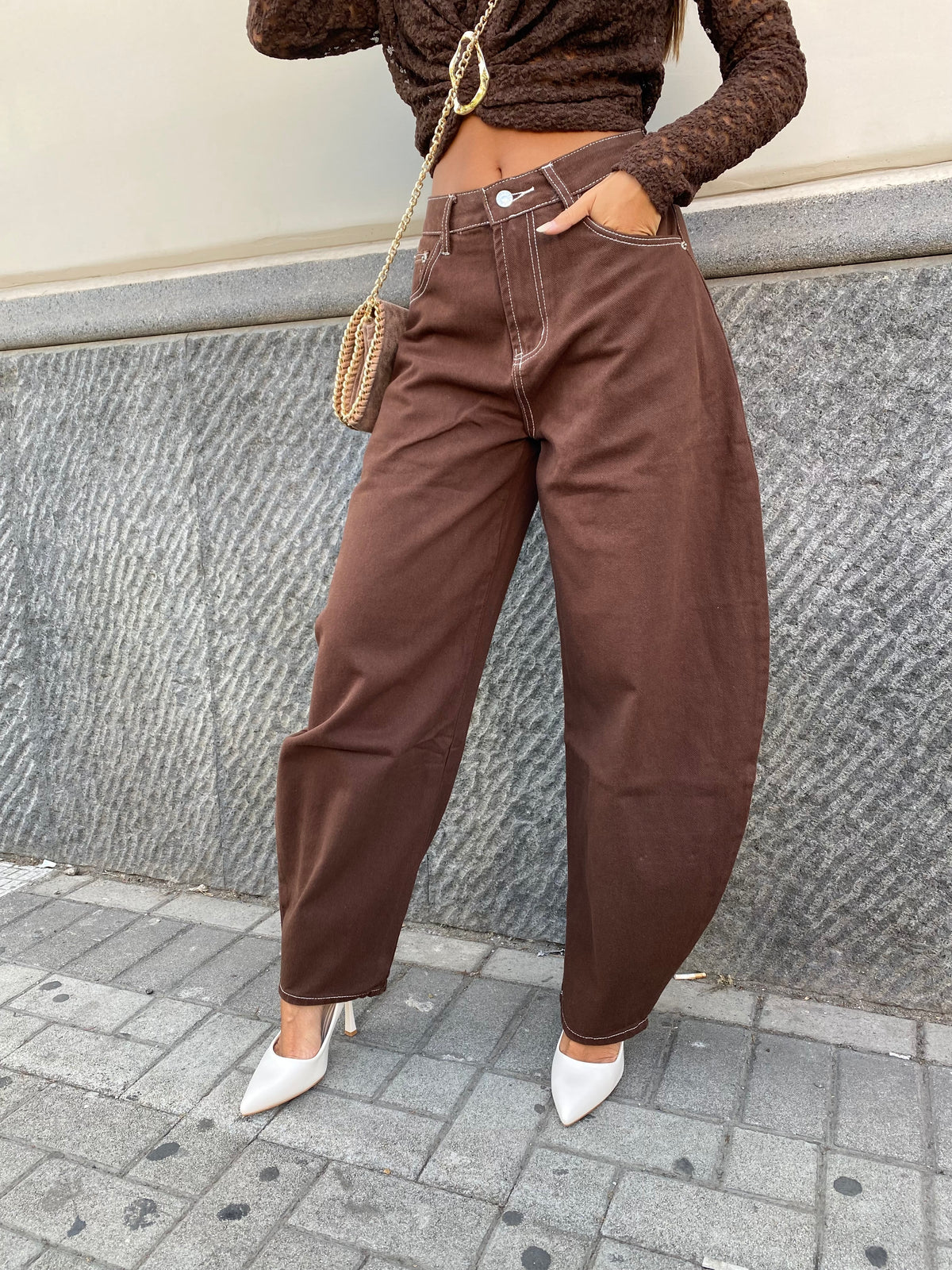 Jeans balloon marrone 2050