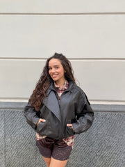 Jacket chiodo ecopelle oversize 006