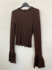 Maglia velata con fantasia ricamata 23448