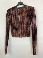 Maglia velata con inserti in vellutino 15367