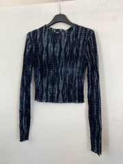 Maglia velata con inserti in vellutino 15367