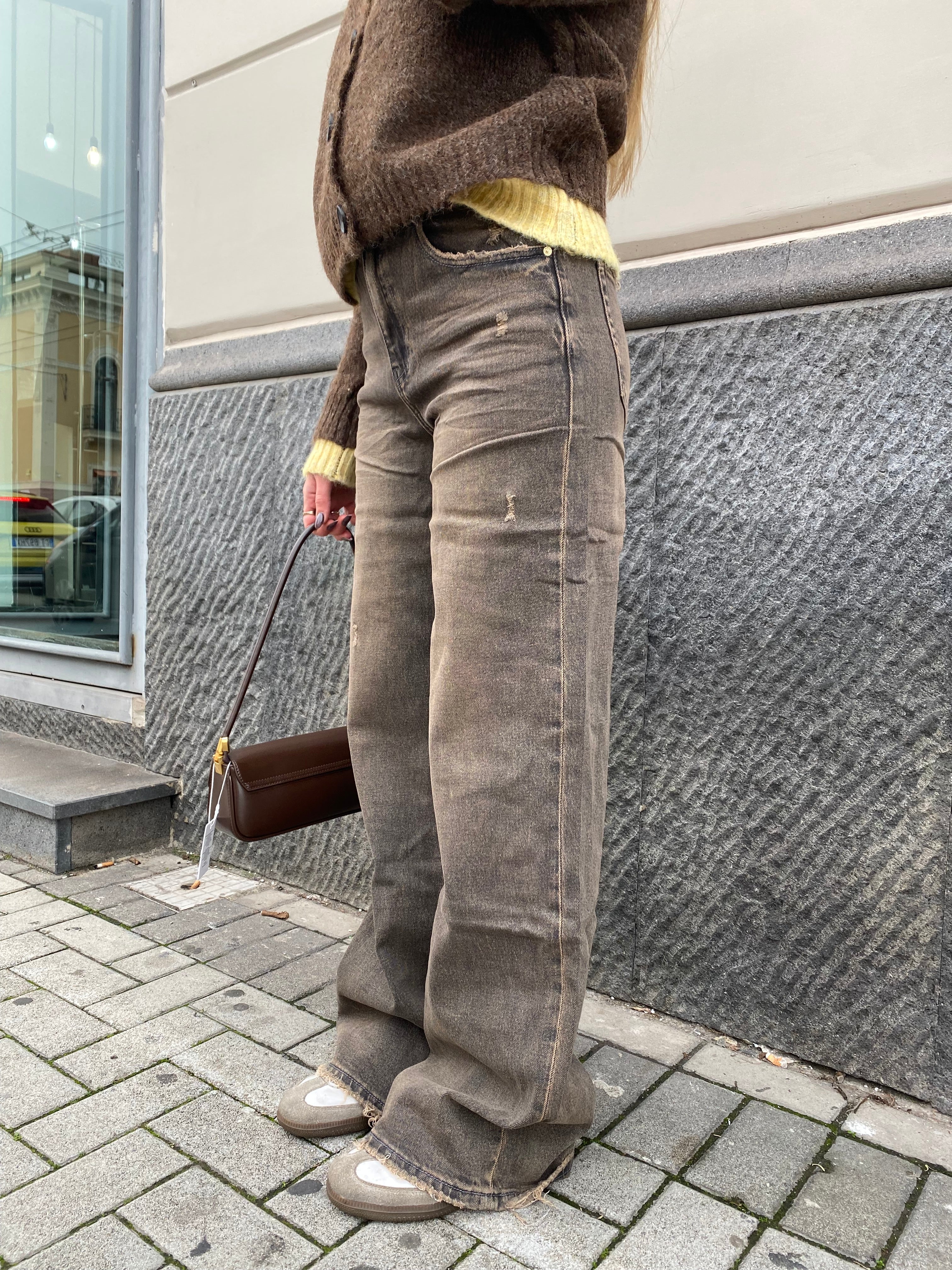 Jeans wideleg color terra 8000 12