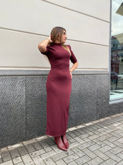 Abito lungo elasticizzato con spalline 27333