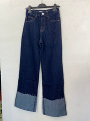 Jeans wide leg con piegone 8887