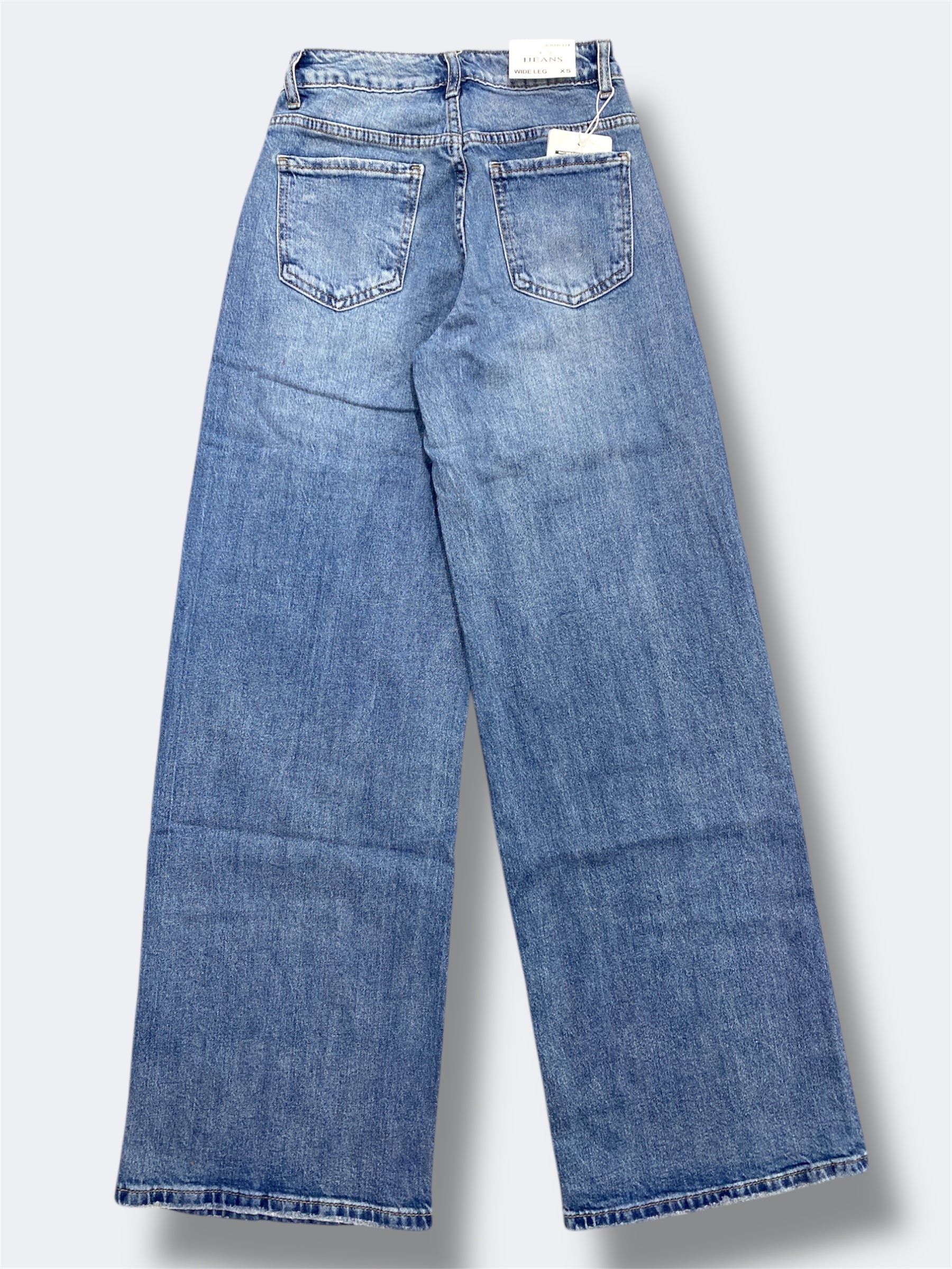 Jeans wide leg con chiusura diagonale 5881