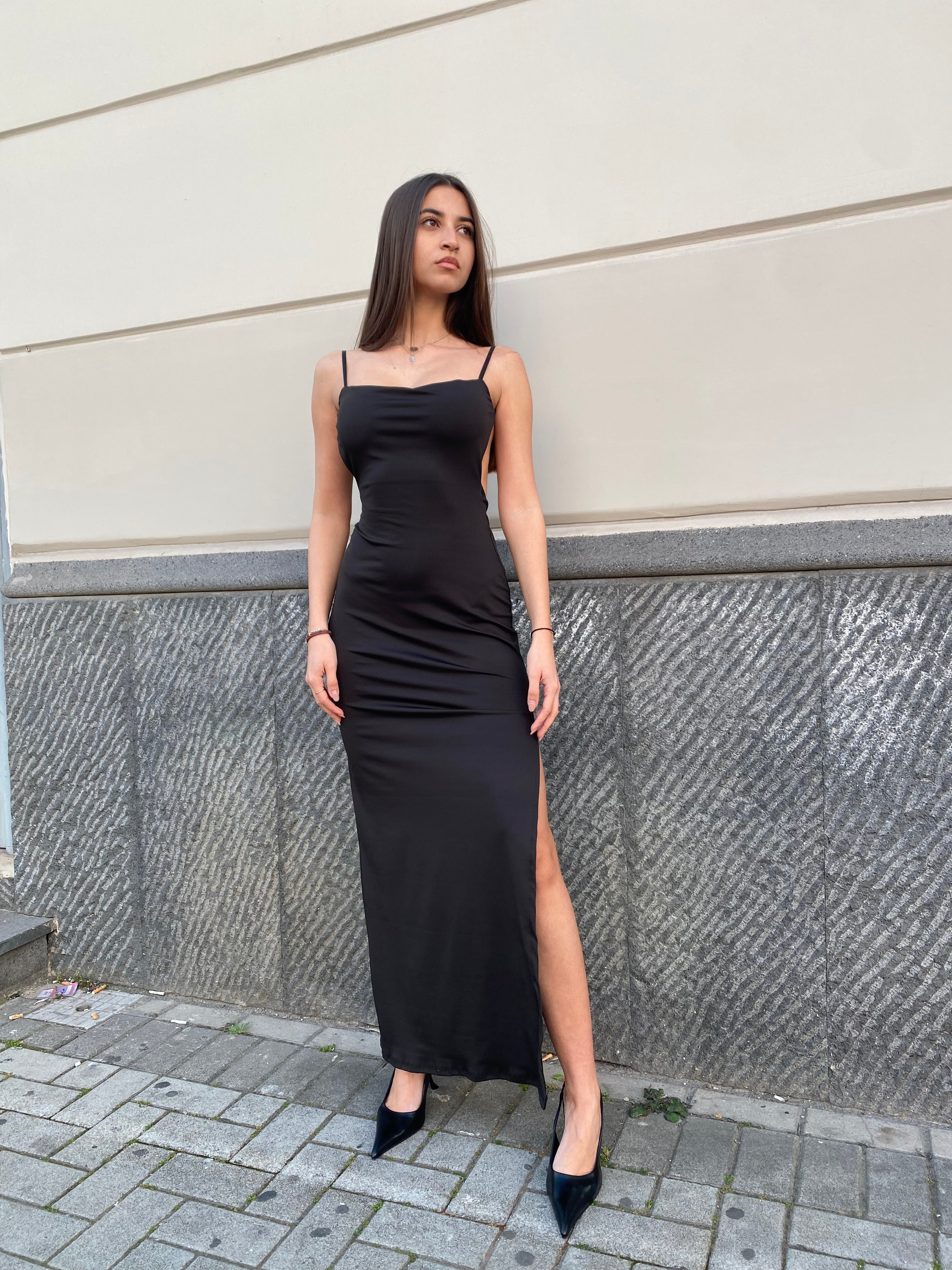 Abito lungo scollato dietro 9960