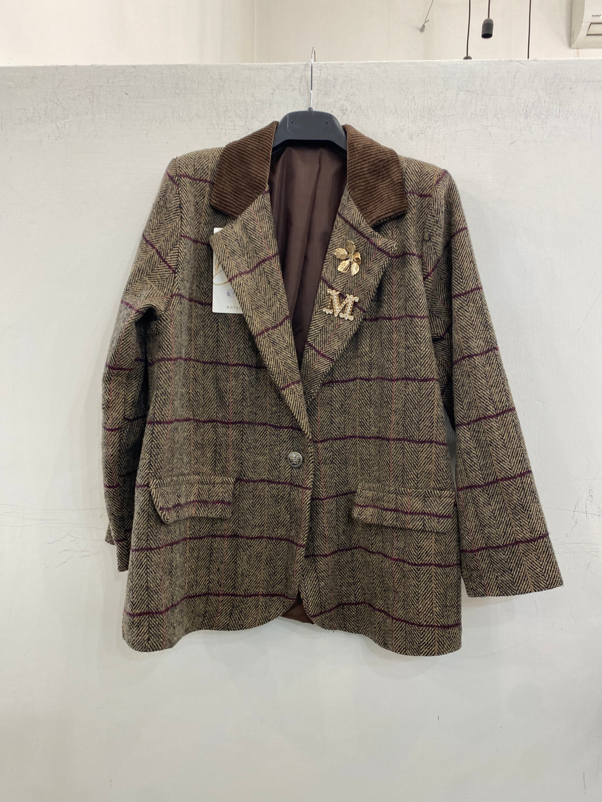 Blazer in velluto check 7869