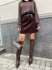 Gonna velluto lisci con paillettes 8009