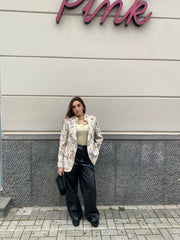 Blazer con ricamo floreale 55320