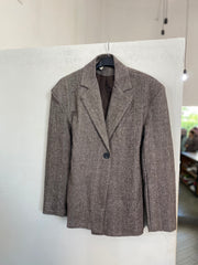 Blazer spigato con cintura in vita 251361