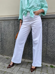 Jeans wide leg bianco