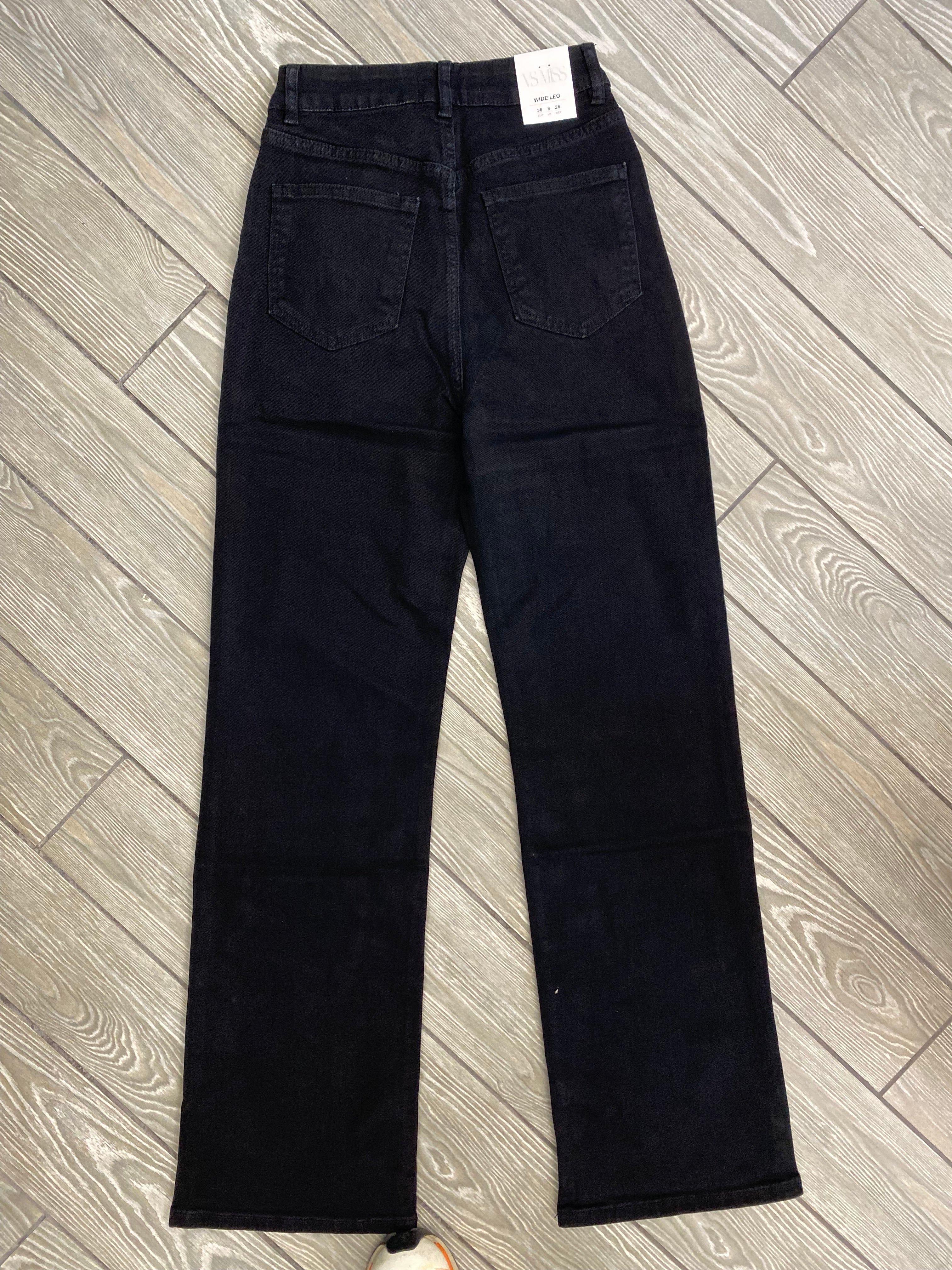 Jeans wide leg nero 316