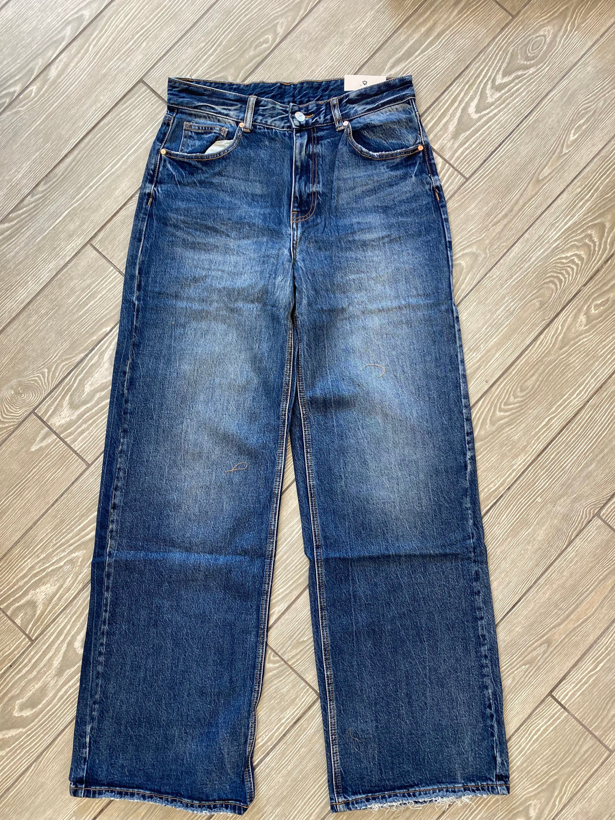 Jeans wide leg blu scuro 3951