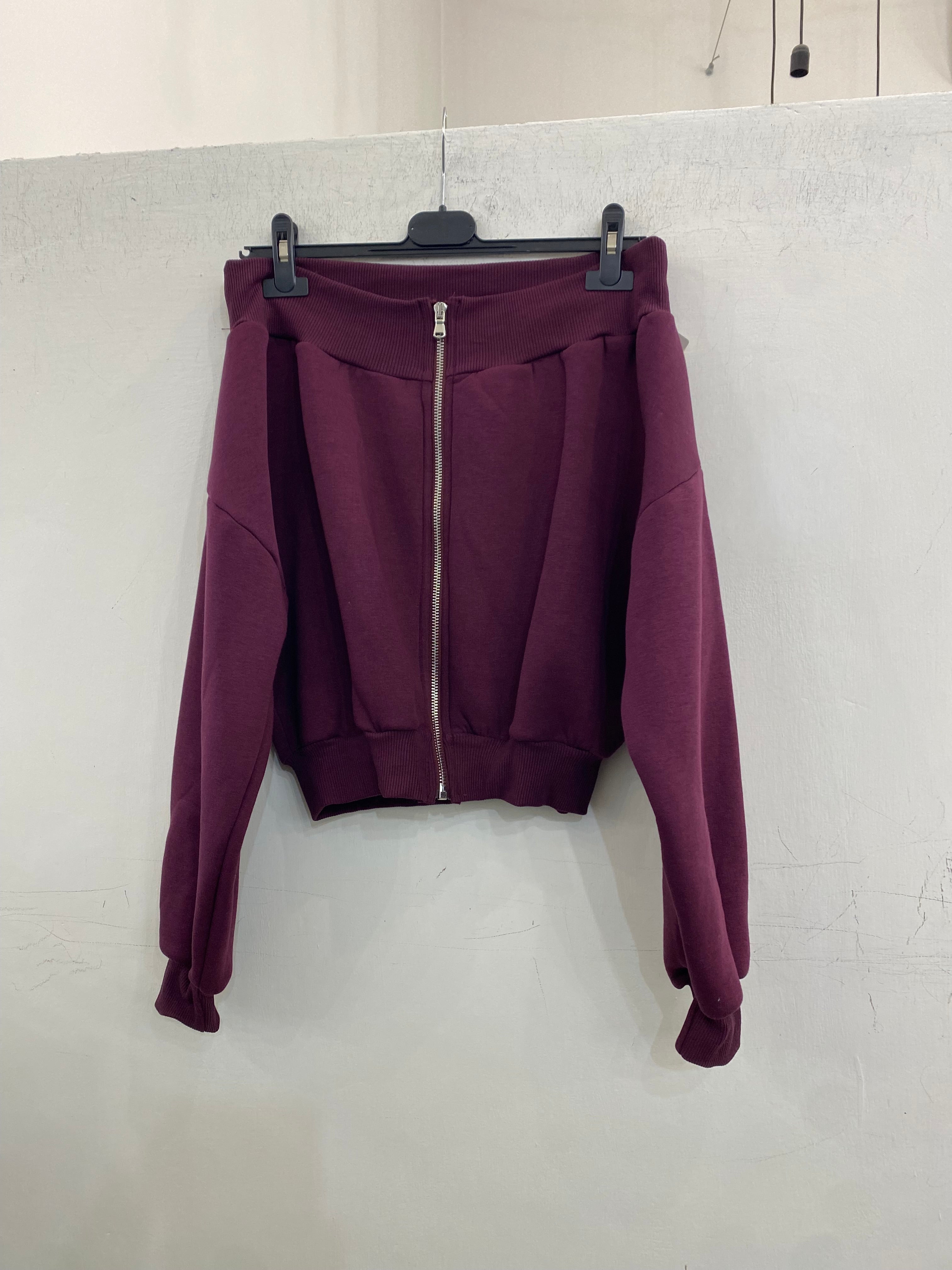 Felpa scollo a barca con zip 97101