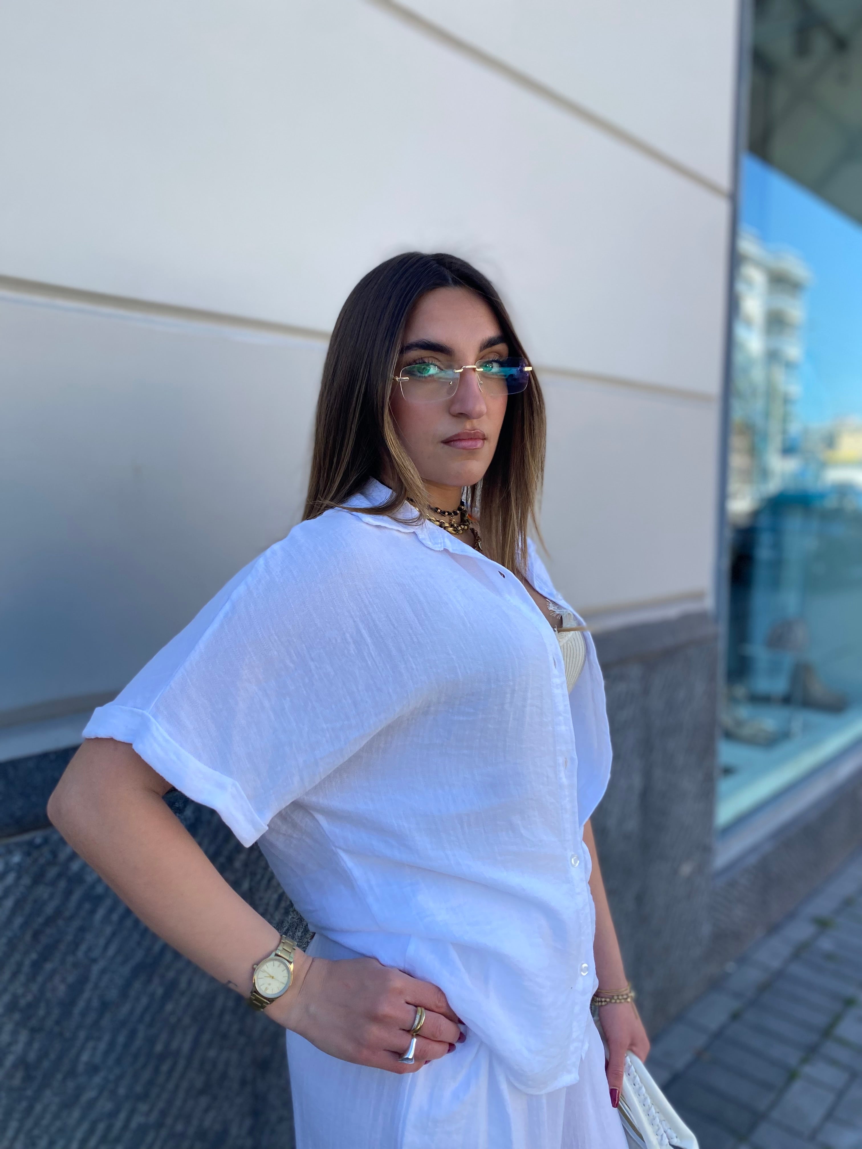 Camicia effetto lino 10631
