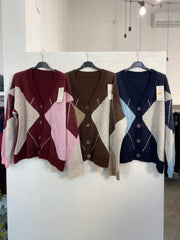 Cardigan con rombi 25853
