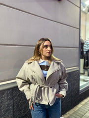Cappotto corto con cintura 6801