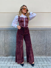 Corpetto con stringhe in ecopelle 19623