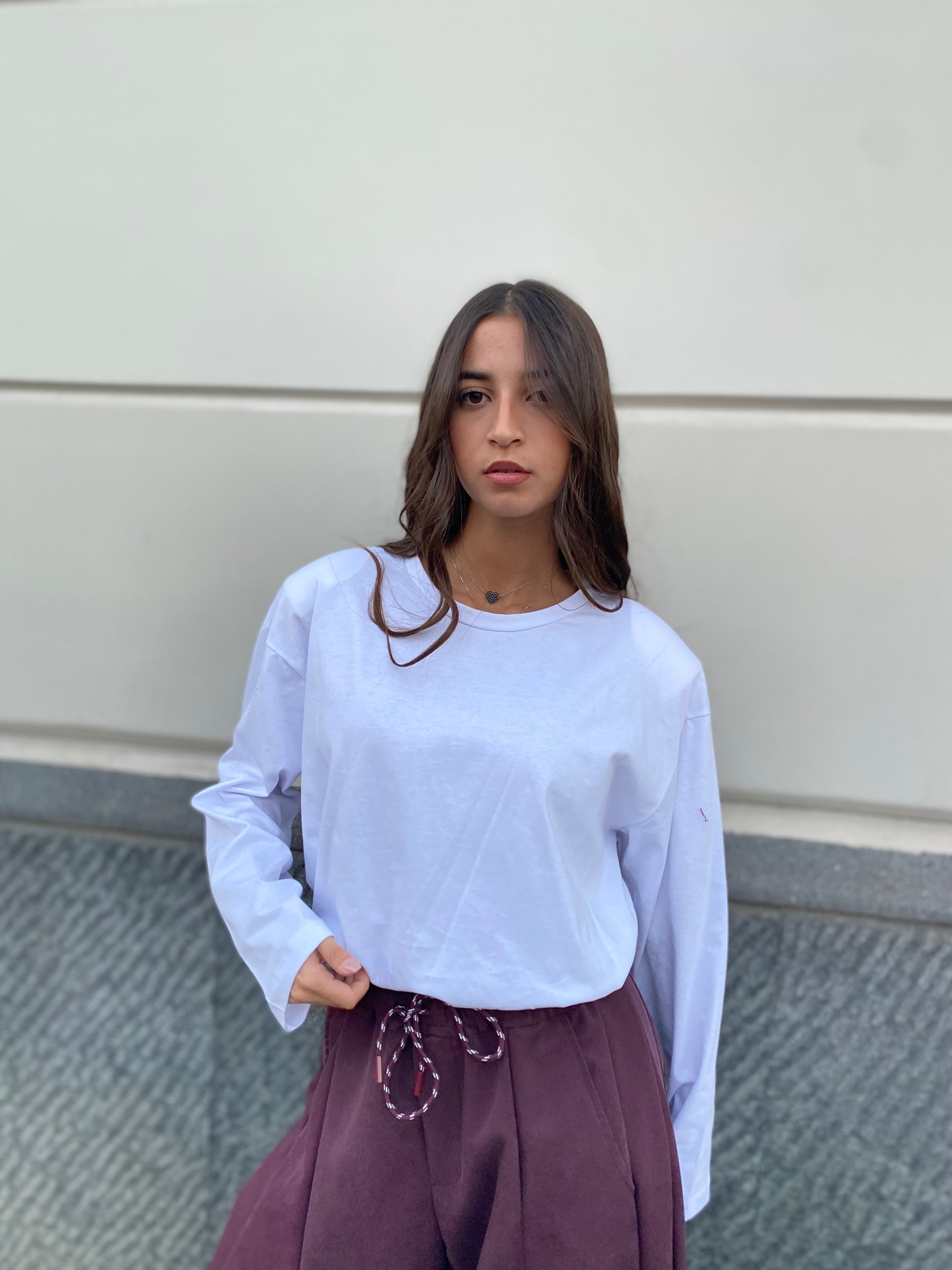 T-shirt manica lunga con spalline 5516
