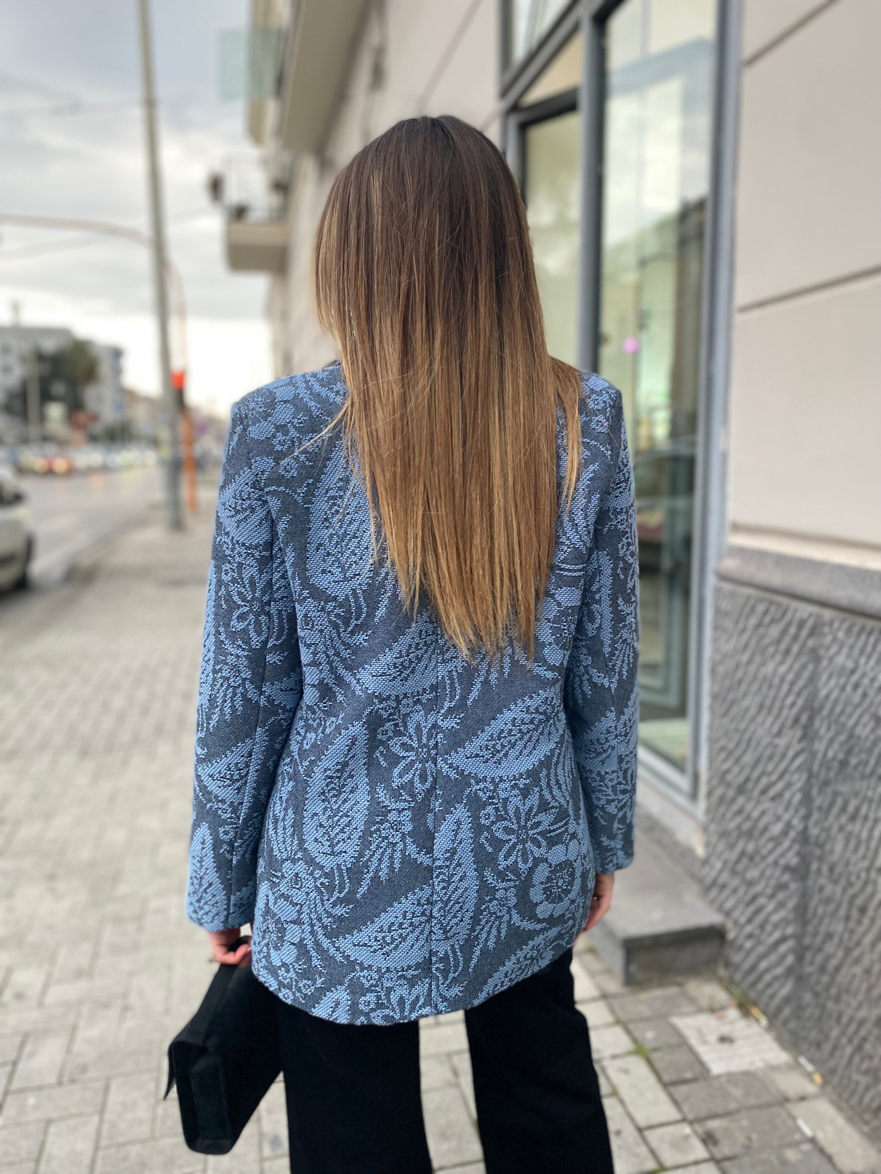 Blazer con ricamo floreale 55320