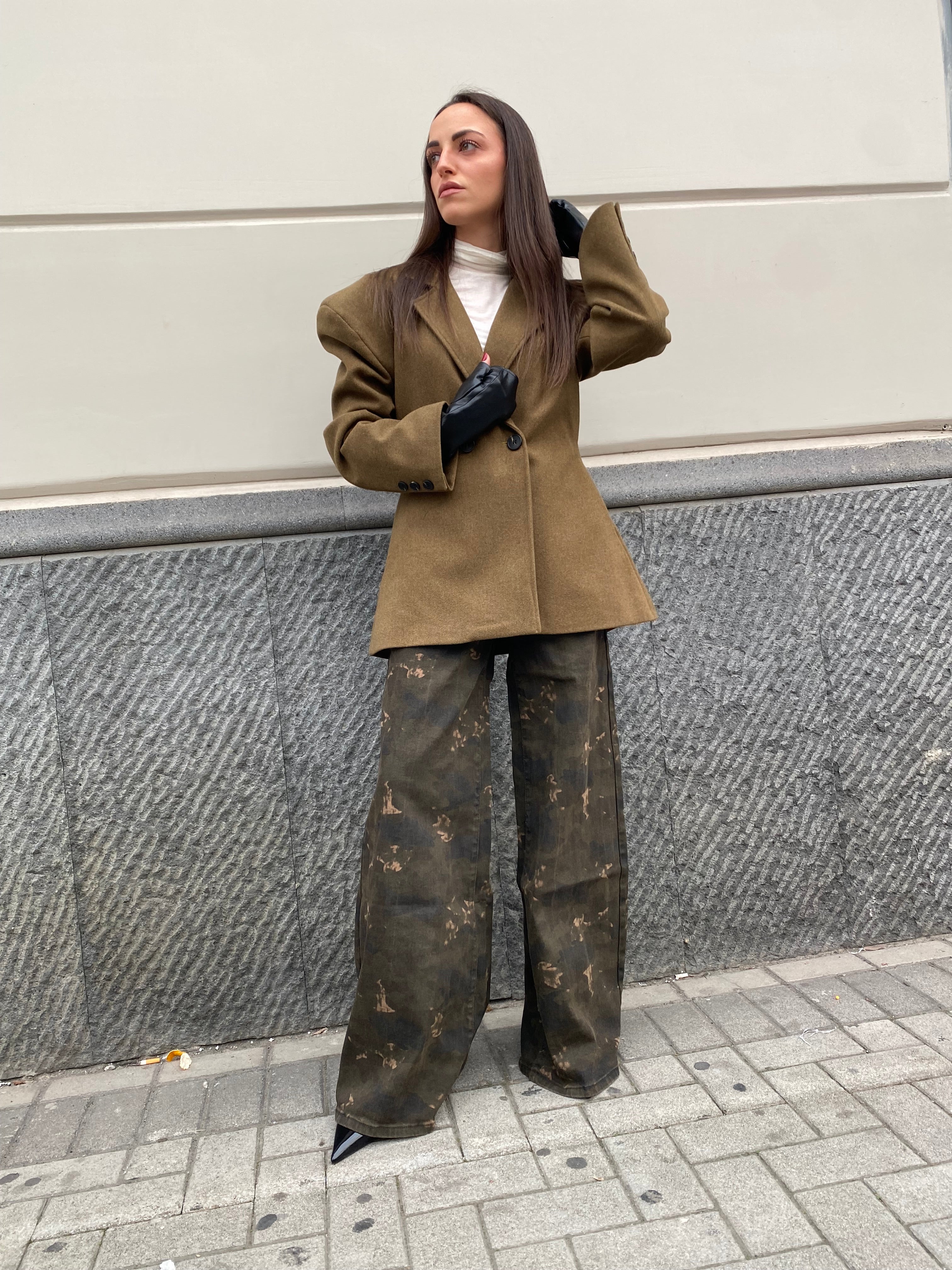 Jeans palazzo camouflage 25179