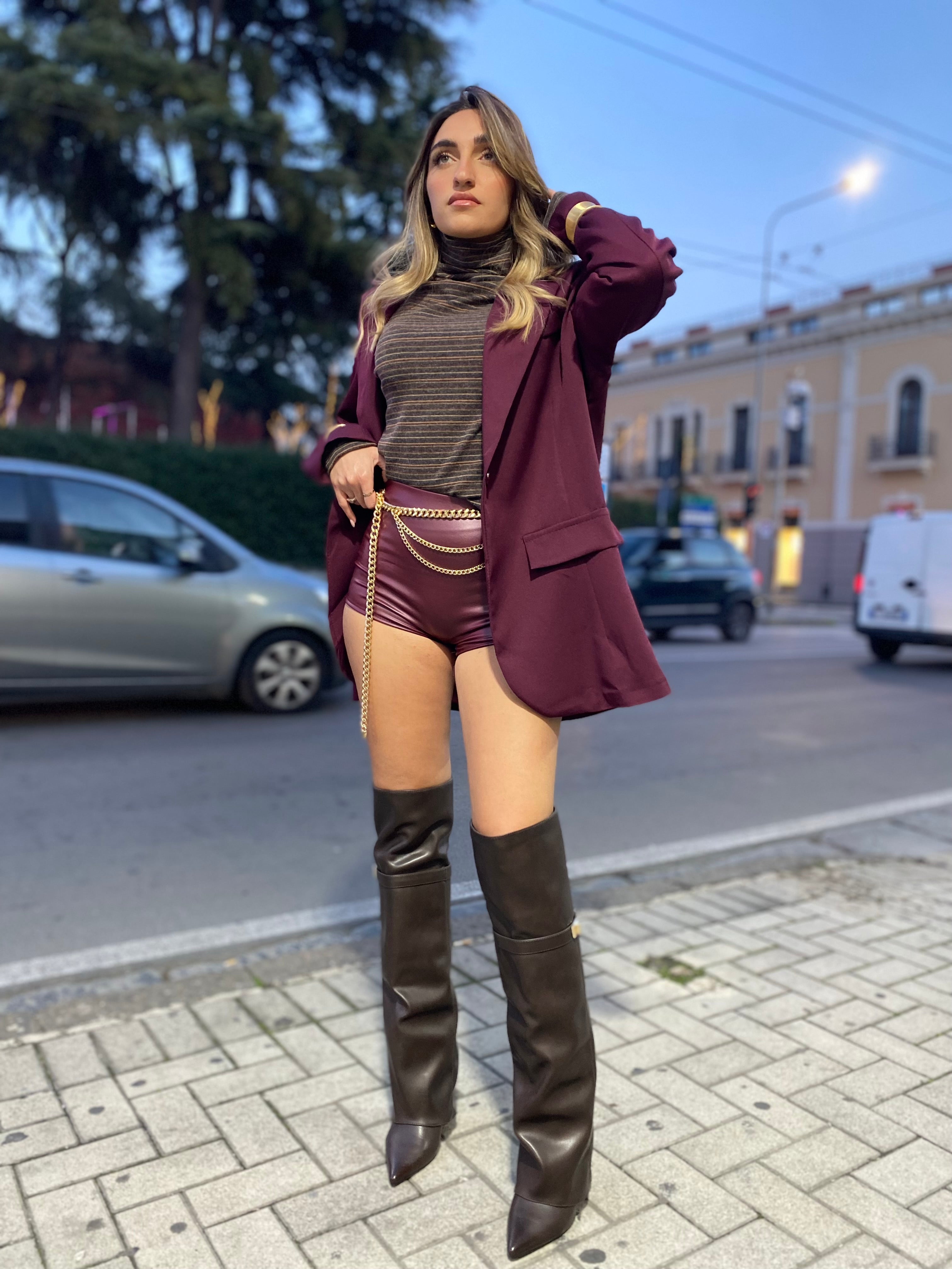 Culotte in ecopelle foderata 125551