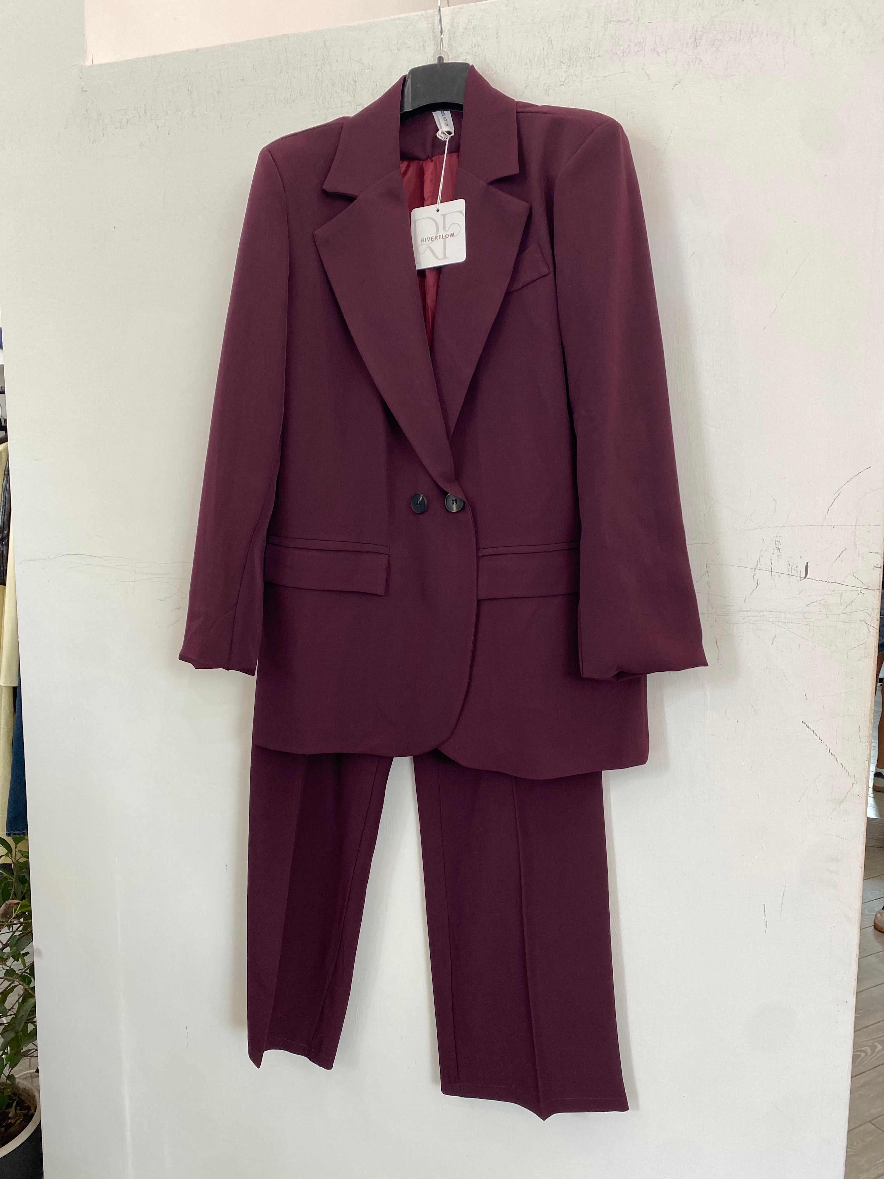 Tailleur Grace con pantalone palazzo e blazer oversize 11088