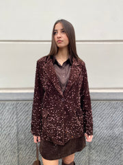 Blazer un bottone in paillettes 2991