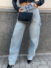 Jeans carpenter sabbiato con brillantini 8827