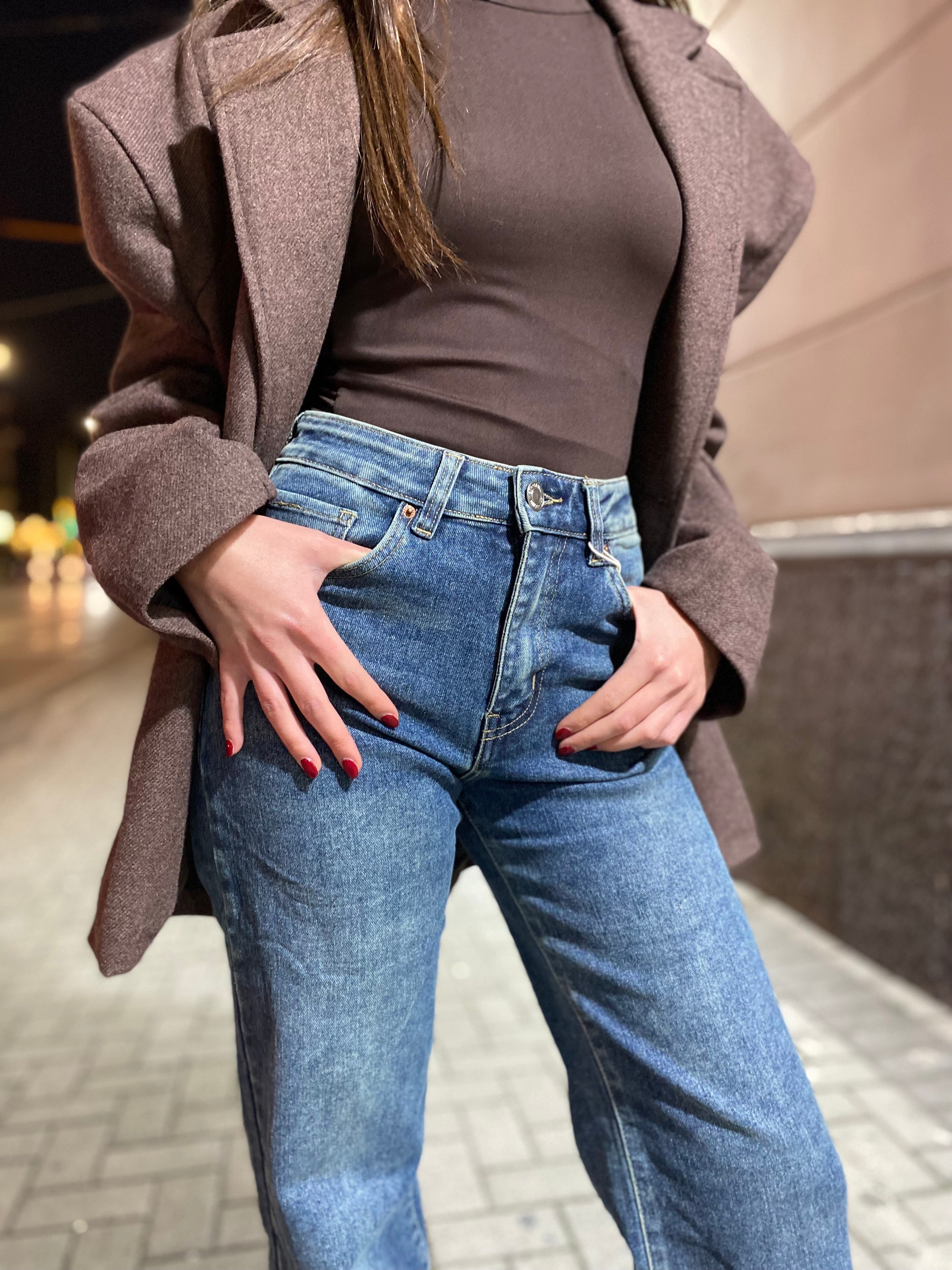 Jeans wide leg sabbiato 8907