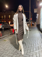 Abito di maglia a costine elasticizzato 2019