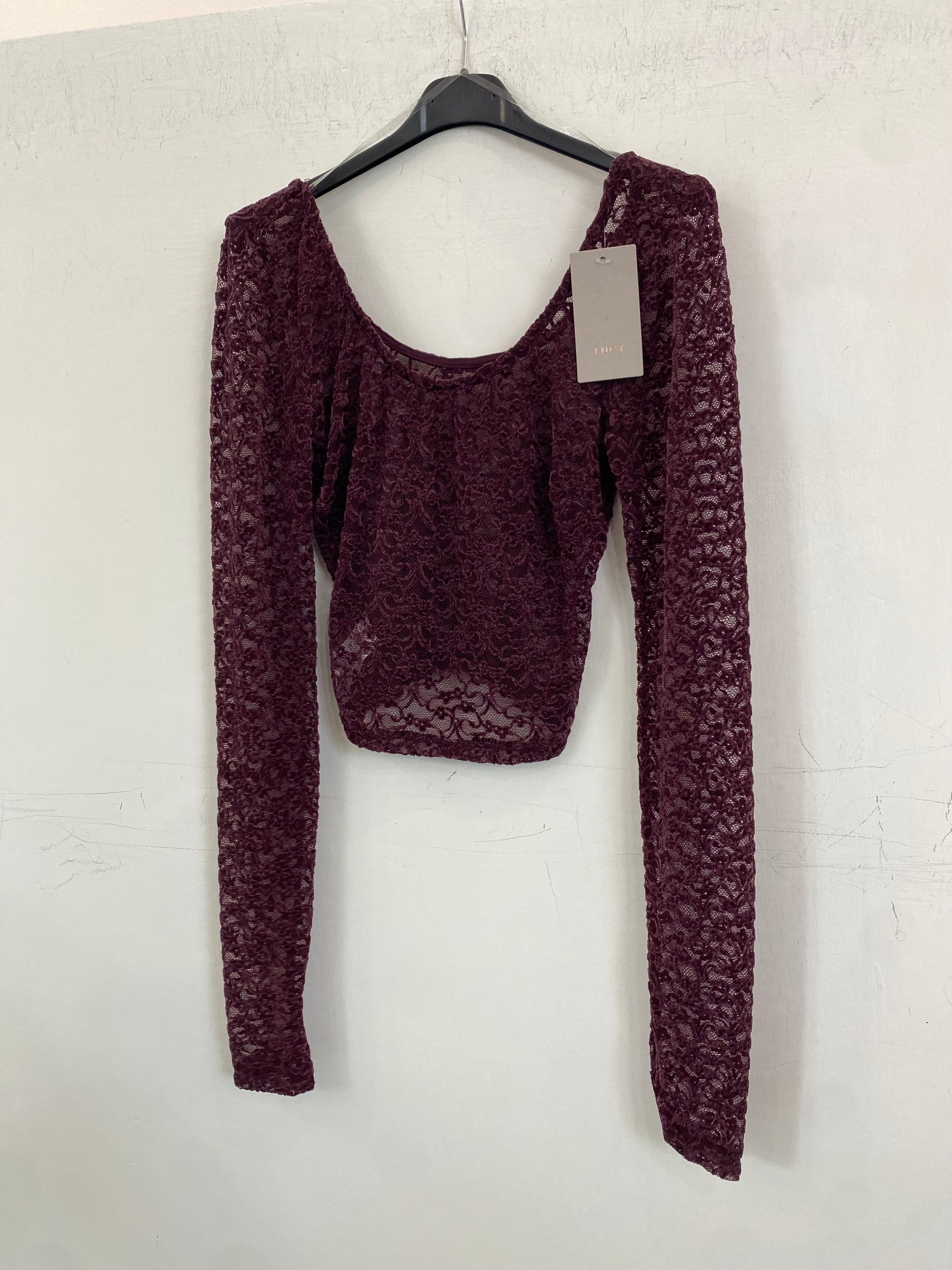 Maglia velata con ricamo in vellutino 101238