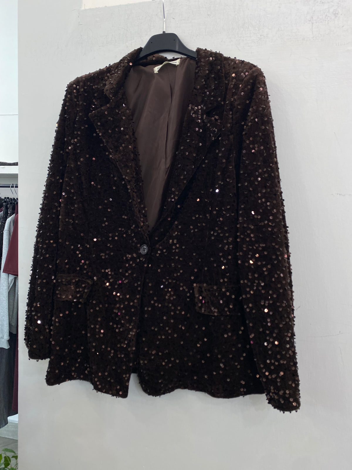 Blazer un bottone in paillettes 2991