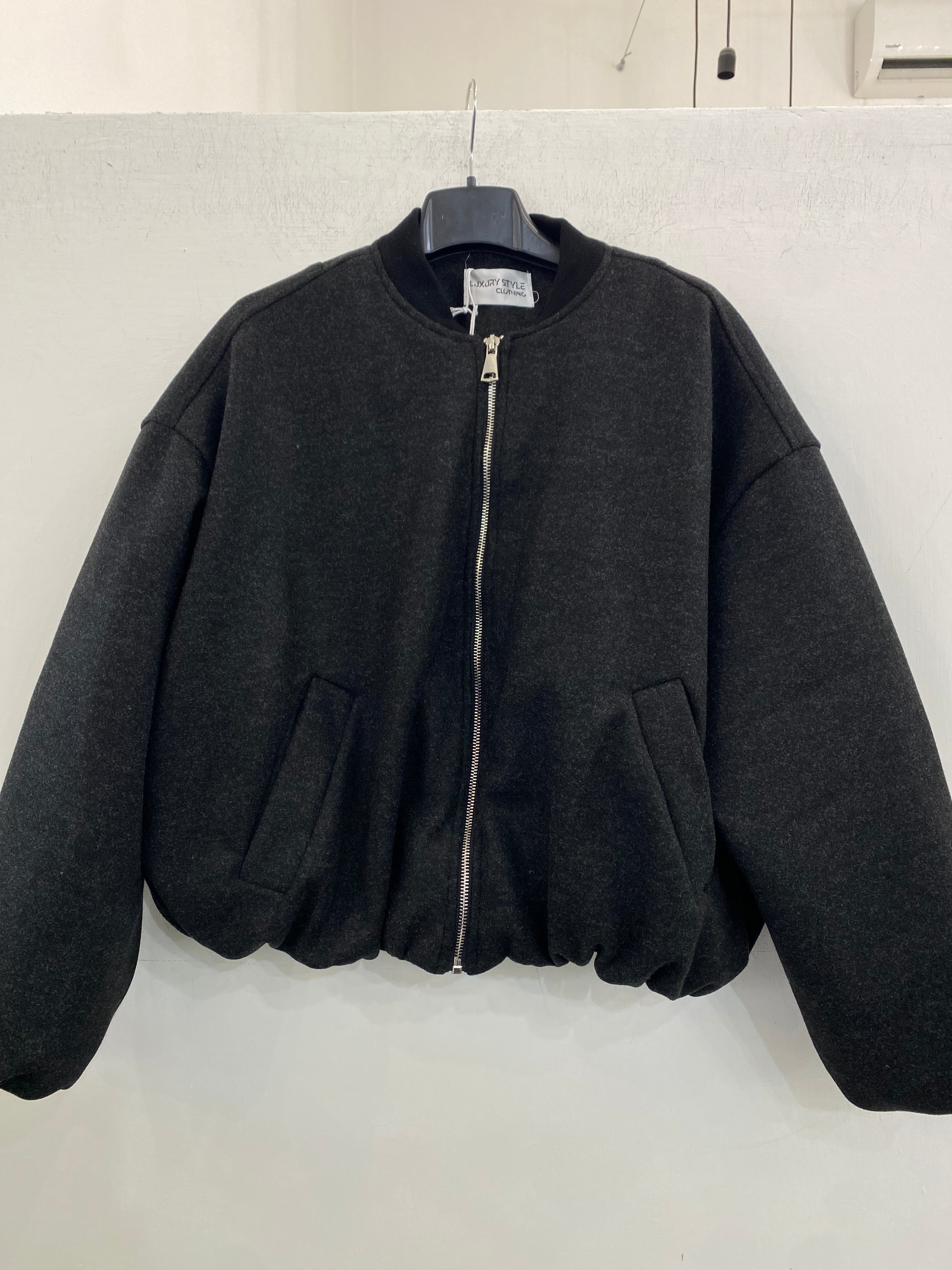 Cappottino in panno crop con zip 6809